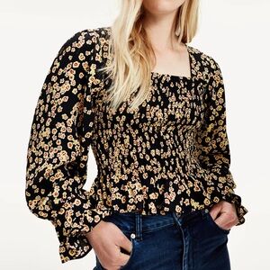 Tommy Hilfiger Floral Smocked Peplum Top